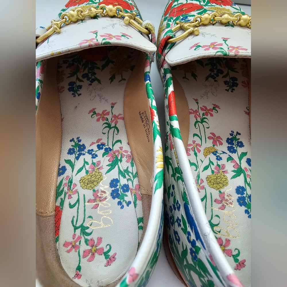 Boden White and Red Poppy floral loafers Size 40 - Picture 4 of 10